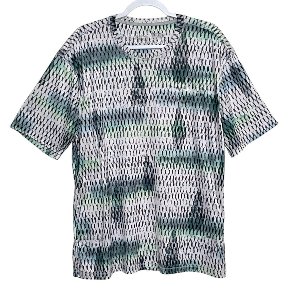 Reel Legends AquaFlauge Performance Shirt Fish Scale Print Outdoor Sporty Men XL